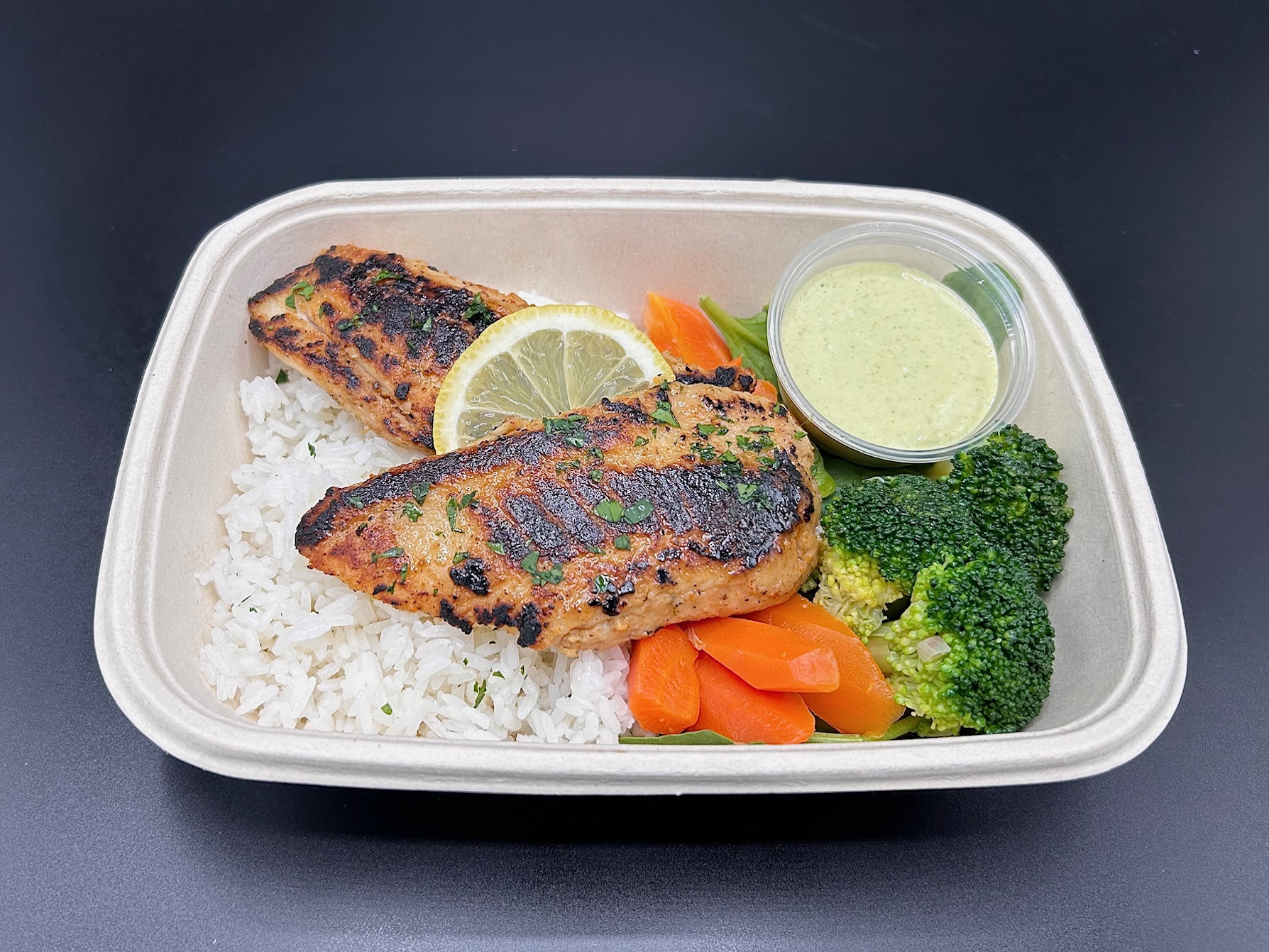 Golden seared tilapia bowl with citrus herbs
