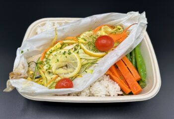 Hawaiian Sunfish en Papillote with Coconut Infused Jasmine Rice