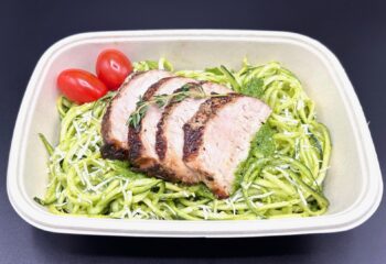 Zucchini Tallarin Verde with Pork Tenderloin
