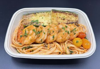 Shrimp Primavera Fettuccine with Grilled Zucchini Shrimp Primavera Fettuccine with Grilled Zucchini