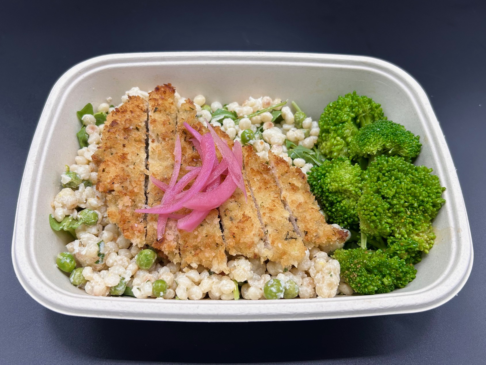 Creamy Couscous Risotto with Chicken Milanese