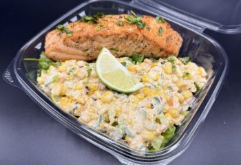 Mexican Street Corn Salad with Grilled Salmon